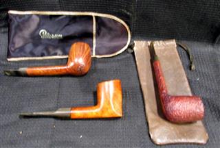 LOT TEN VINTAGE WOODEN HAND CARVED SMOKING PIPES - LOT INCLUDES VARIOUS TYPES OF